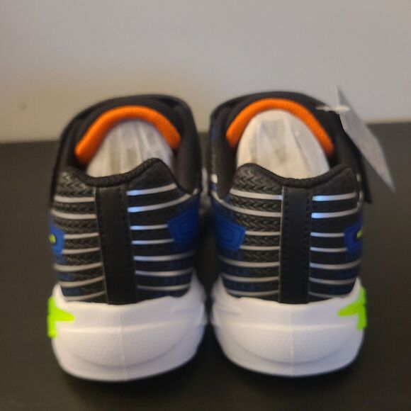NEW Skechers Boys Size 3 Flex-Glow Bolt Light-Up Black & Blue Sneaker M3 NIB - Picture 4 of 9